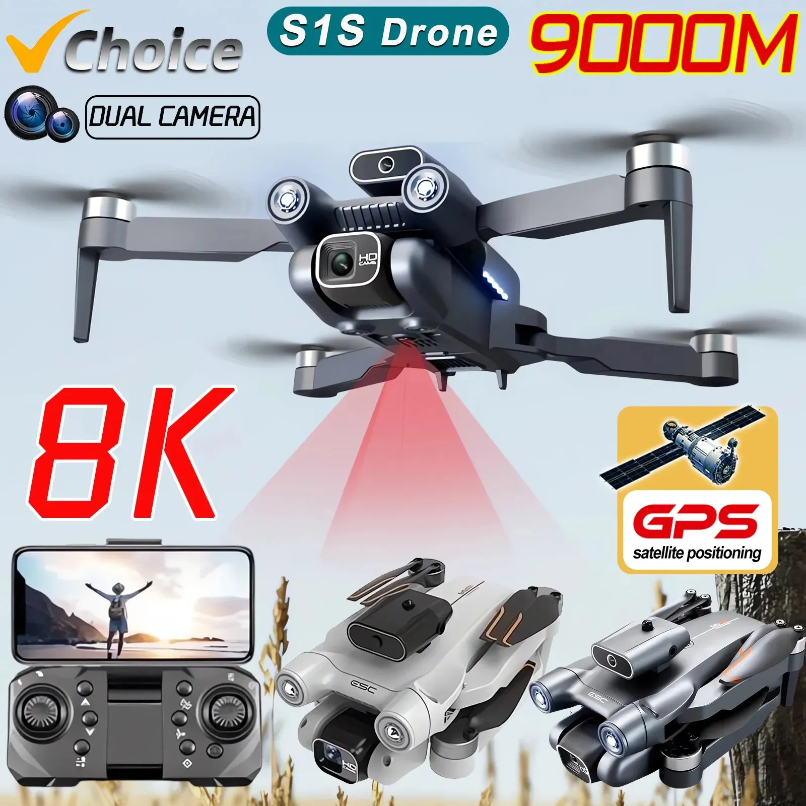 New S1S 5G GPS Drone Camera 8K - Drone Gimbal Brushless review and price